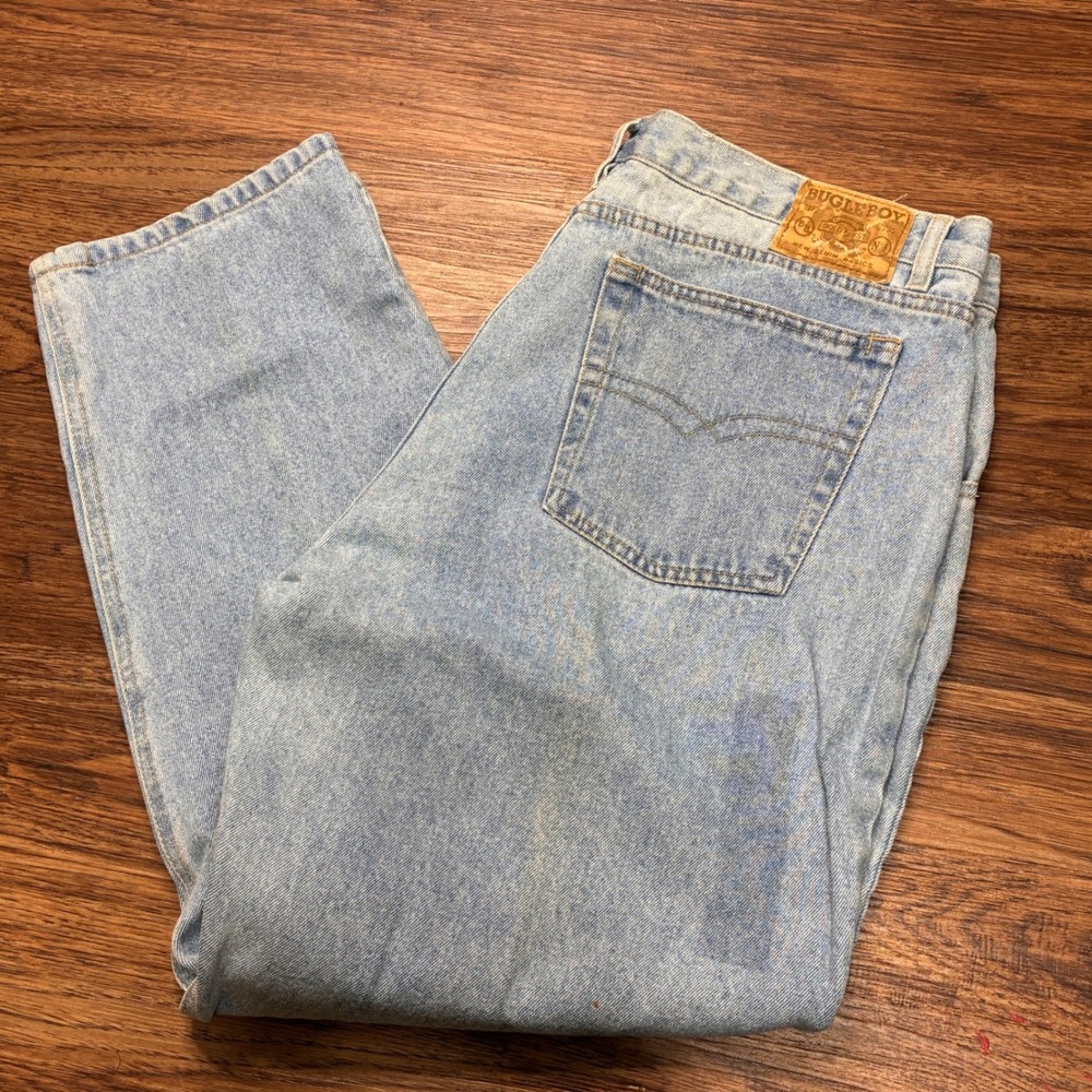 Vintage 90s Bugle Boy Jeans Mens 33x30 Light Wash Baggy Relaxed Denim Y2K
